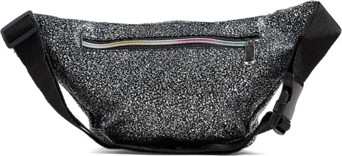 Miniatura 3 de C.T.Soarsky - Riñonera holográfica arcoíris negra, grava, oro, rosa, diseño de tiburón para mujeres, niñas, festival, fiesta rave, viaje, Negro