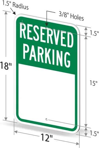 Miniatura 6 de SmartSign Letrero de metal con texto en blanco de 18 x 12 pulgadas, aluminio de 63 mil, material reflectante laminado de grado ingeniero 3M, verde