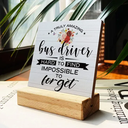 Miniatura 2 de Cartel de madera con texto en inglés "Country a Truly Amazing Bus Driver is Hard to Find Bus Driver is Hard to Encontrar", decoración rústica