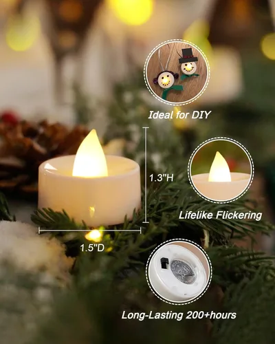 Miniatura 7 de Amagic 30 velas de té parpadeantes sin llama que funcionan con pilas, vela eléctrica de larga duración de más de 200 horas para centro de mesa