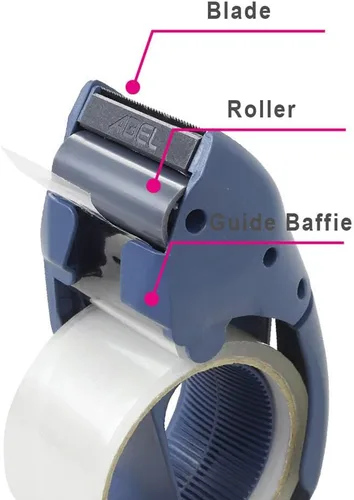 Miniatura 5 de ABEL EVO Dispensador de cinta de embalaje, azul oscuro, pistola de cinta ergonómica de 2 pulgadas de ancho para cajas de embalaje, envío de cajas