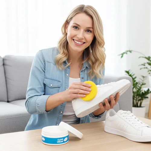 Miniatura 6 de Crema limpiadora de zapatos blanca, 2026 mejorada multiusos, crema de limpieza de zapatos blanca para zapatillas de cuero, suelas que elimina