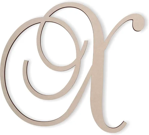 Miniatura 15 de Jess and Jessica Letra de madera A, 4 pulgadas de largo x 1/4 de pulgada de grosor, letras grandes de madera para decoración de pared, letras