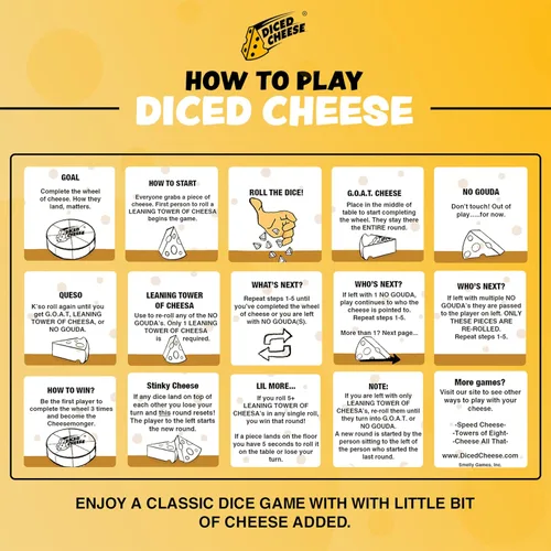 Miniatura 3 de Diced Cheese Glow-in-the-Dark - Divertido y adictivo juego de dados para mayores de 15 años - Conquista las torres inclinadas del queso - No se
