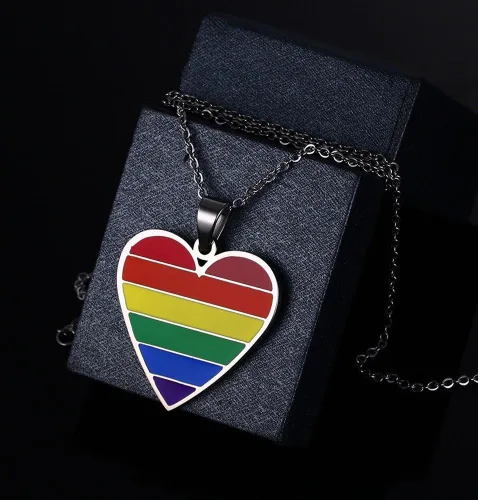 Miniatura 5 de Hisatan Collar personalizado del orgullo gay para hombres y mujeres, colgante personalizado de la amistad lesbiana, joyería de concientización LGBTQ