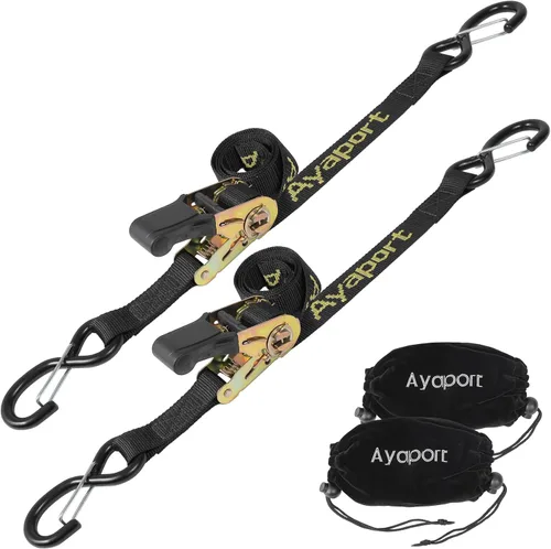 Miniatura 10 de Ayaport Correas de Amarre de Popa para Remolque de Barco para Barco Jet Ski Kayak Canoa 4 Pies 1.6 Pulgadas 5000 Libras Fuerza de Rotura Correas