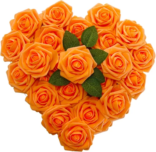 Miniatura 11 de 25 rosas artificiales de color púrpura con tallo largo, de espuma falsa con sensación real, para decoración, ramos de boda, centros de mesa, ducha