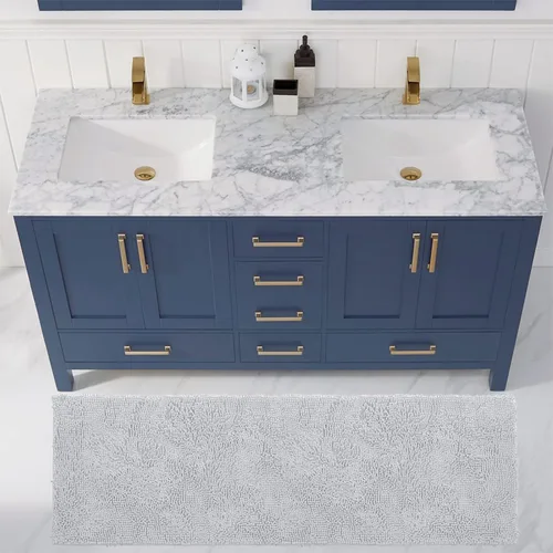 Miniatura 34 de LuxUrux Tapete de microfibra afelpada, de felpilla extrasuave, pelo largo de 1 pulgada, muy absorbente, para baño o ducha, lavar y secar a máquina