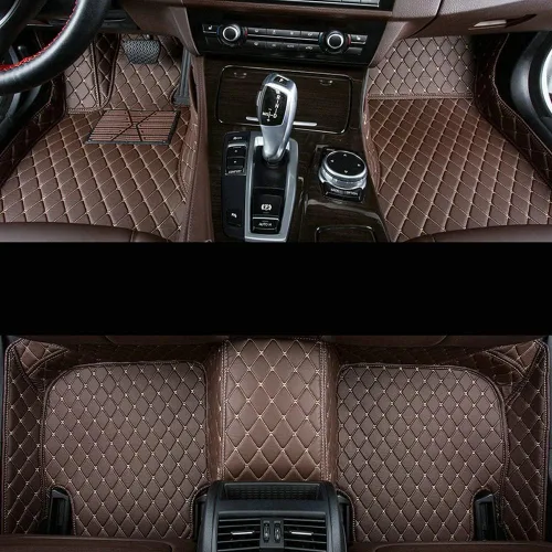 Miniatura 22 de Tapetes para piso de automóvil, protección específica para todo tipo de clima, compatible con la mayoría del 98% de los autos, SUV (beige y negro)