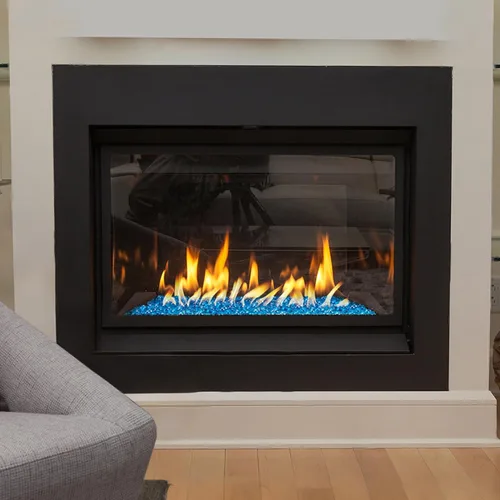 Miniatura 7 de Skyflame - Cuentas de vidrio de fuego de 10 libras para chimenea y brasero, tamaño de ½ pulgada, brillo azul del Caribe, cuentas decorativas Azul
