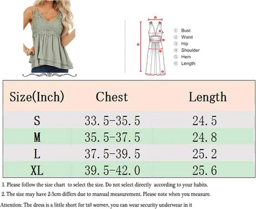 Miniatura 5 de Feager - Blusa de chifón para mujer, con cuello en V y tirantes delgados