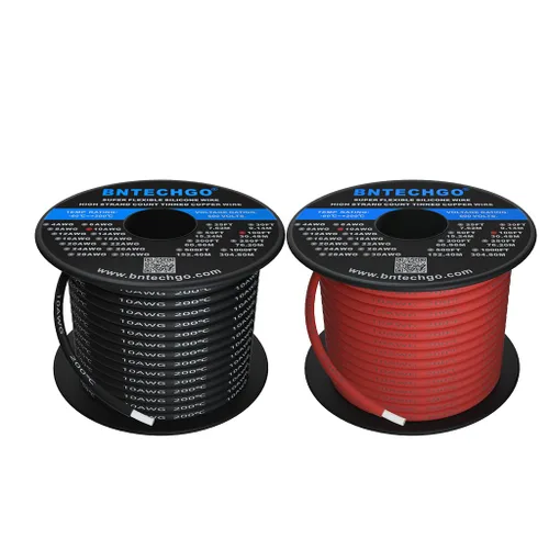 Miniatura 21 de BNTECHGO Carrete de alambre de silicona calibre 10 de 25 pies, alambre de cobre estañado trenzado de 10 AWG, color azul flexible