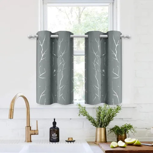 Miniatura 86 de BUHUA - Cortinas opacas blancas, cortinas plateadas, juego de 2 paneles de cortinas con ojales para dormitorio, elegante tratamiento de ventana