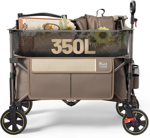 Miniatura 15 de Timber Ridge 350L Carro de Carga Plegable Extra Grande con Freno, Carros de Utilidad Plegables para Acampada al Aire Libre de Alta Resistencia