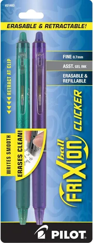Miniatura 3 de PILOT FriXion 31483 - Bolígrafos de tinta de gel borrable retráctiles y recargables, punta fina, colores surtidos, paquete de 2
