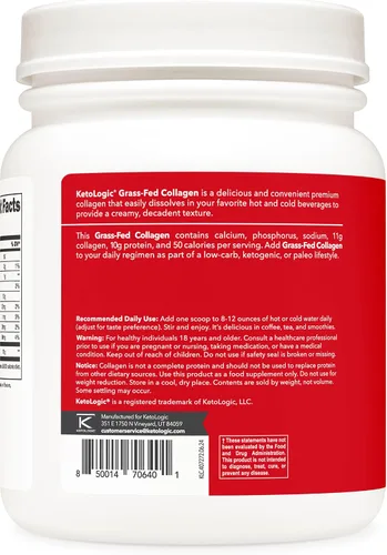 Miniatura 3 de Ketologic Colágeno alimentado con pasto (sabor a chocolate 1 LB)