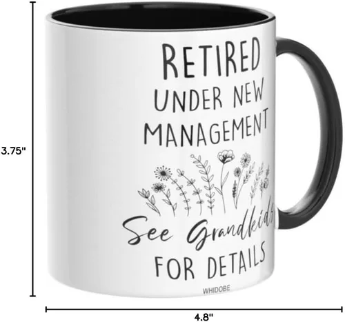 Miniatura 6 de WHIDOBE Regalos de jubilación para mujeres, regalos de jubilación para abuela, mujer, mamá, compañera de trabajo, taza jubilada bajo nueva gestión