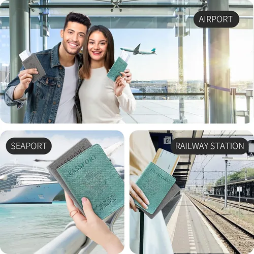 Miniatura 6 de Funda para pasaporte de vacunación, Azul 2PK