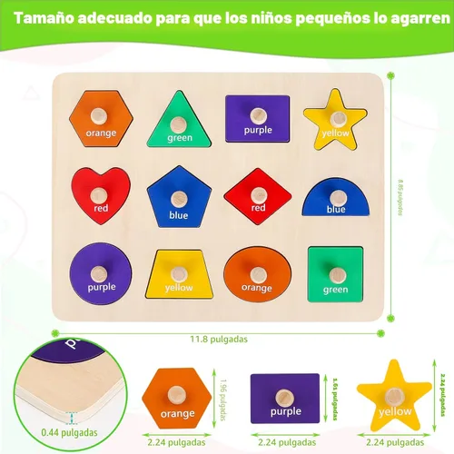 Miniatura 3 de Jumlys Juguetes Montessori para niños pequeños de 1, 2, 3 años, rompecabezas de madera con formas educativas para bebés de 12-18-24 meses, juguetes