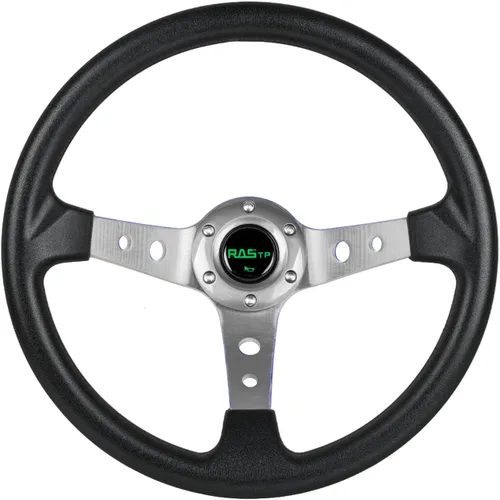 Miniatura 8 de RASTP - Volante universal de carreras, volante de deriva de plato profundo de 13.8 pulgadas/350 mm con 6 pernos de agarre de vinilo y aluminio