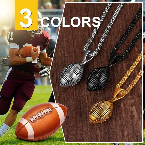 Miniatura 5 de ChainsPro Collar de bola para hombre, joyería deportiva, regalo de confirmación para amantes del fútbol, fútbol, béisbol, cadena de 22 + 2 pulgadas