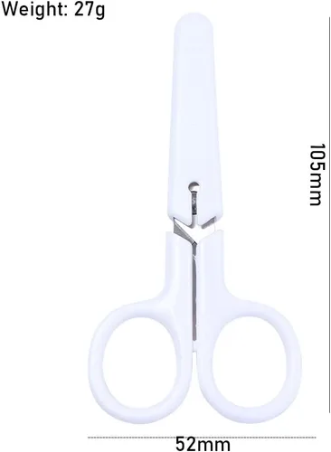 Miniatura 2 de Mini tijera de color blanco portátil de acero inoxidable, tijeras de regalo de papelería portátil para manualidades y manualidades