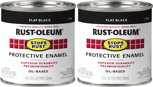 Miniatura 10 de Rust-Oleum 7776502-2PK - Pintura antióxido para aplicación con brocha, cuarto de galón, negro plano (paquete de 2)