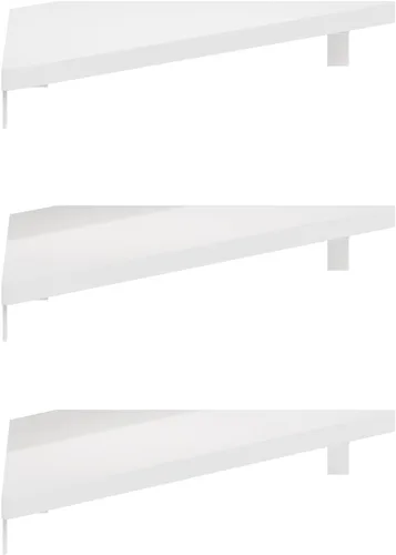 Miniatura 6 de Furinno Rossi - Estantes flotantes triangulares para pared, juego de 3 estantes geométricos de esquina, estantes montados en la pared para baño