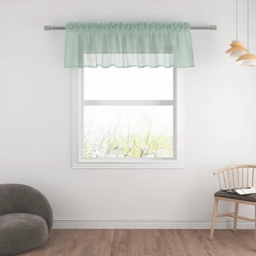 Miniatura 20 de UPOPO Paneles de Cortina Beige Pequeños Cortinas Transparentes de Gasa de 16 Pulgadas de Largo Cortinas de Cocina de Voile con Textura de Lino