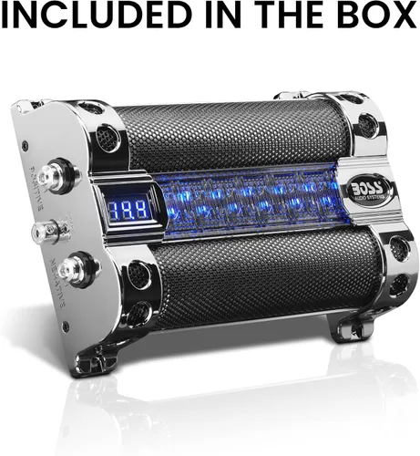 Miniatura 5 de BOSS Audio Systems CAP8 - Condensador de coche – 8 farad, almacenamiento de energía, graves mejorados desde estéreo, tono de polaridad inversa