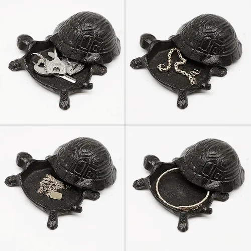 Miniatura 3 de ZYBenda Ocultador de llaves de tortuga de hierro fundido, estatua de jardín pequeña para exteriores y decoración de interiores para llaves, joyas