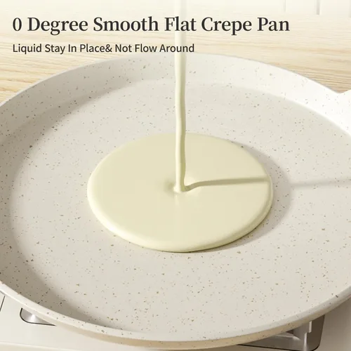 Miniatura 4 de Innerwell - Sartén antiadherente para crepes, sartén plana con revestimiento de granito Dosa Tawa para tortillas, de 10 pulgadas, parrilla