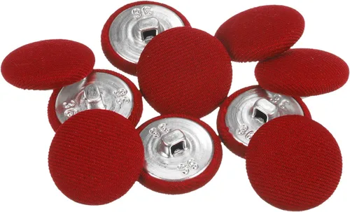 Miniatura 79 de HARFINGTON 10 botones de tela de 24L cubiertos de tela de 0.59 pulgadas, vástago de metal, botones de costura redondos para trajes, blusas de Azul