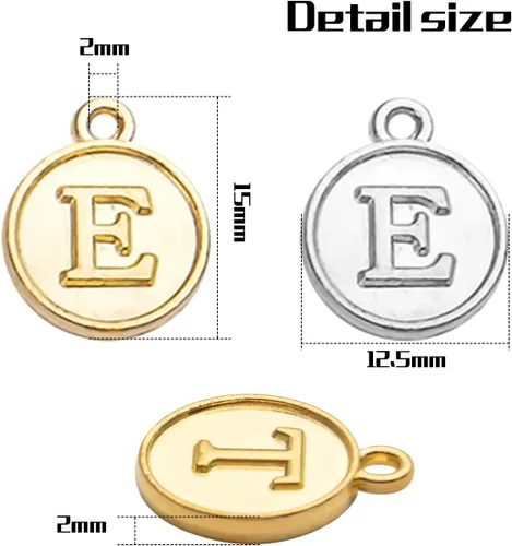 Miniatura 4 de Aylifu 156 dijes de letras del alfabeto A-Z, colgantes de letra mayúscula para collares, pulseras, joyas, manualidades, 6