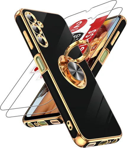 Miniatura 96 de LeYi Funda para Samsung Galaxy S22 Ultra con Soporte de Anillo Giratorio de 360°, Soporte Magnético con Patilla, Borde Protector Chapado en Oro Rosa
