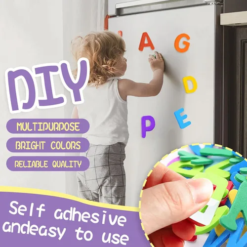 Miniatura 4 de 1050 calcomanías de letras, 10 colores de espuma, calcomanías autoadhesivas del alfabeto ABC para manualidades, proyectos escolares para niños