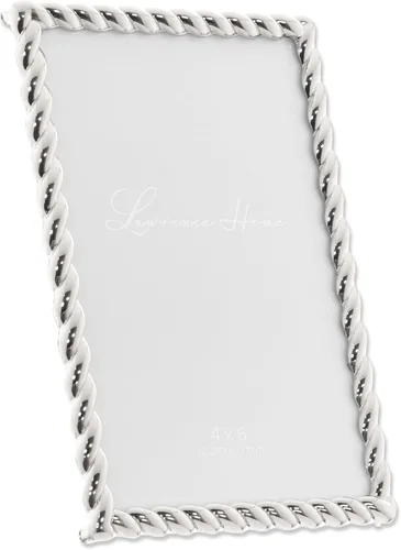 Miniatura 4 de Lawrence Frames Marco de metal con diseño de cuerda, 4 x 6, color plateado Plata