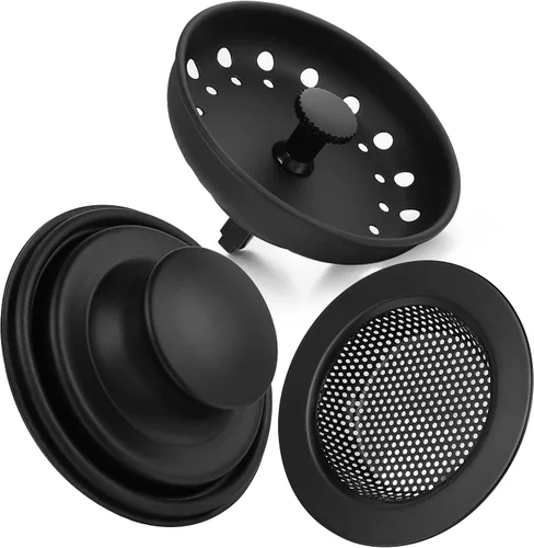 Colador de drenaje para fregadero de cocina, paquete de 3 tapones de acero inoxidable, cesta de drenaje antiobstrucción para fregadero de cocina