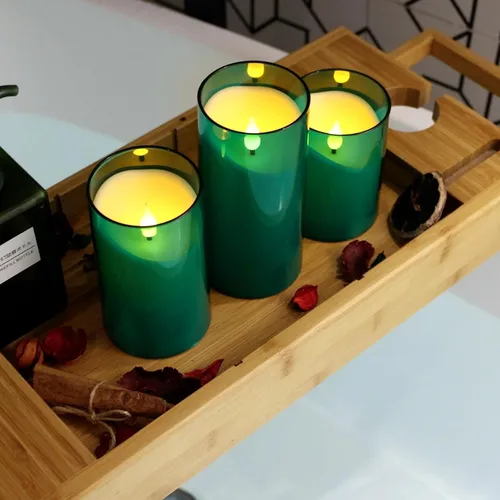 Miniatura 8 de NURADA - Velas sin llama: Velas LED de mecha 3D a pilas, falsas de acrílico con control remoto y temporizador para decoración de mesa de fiesta