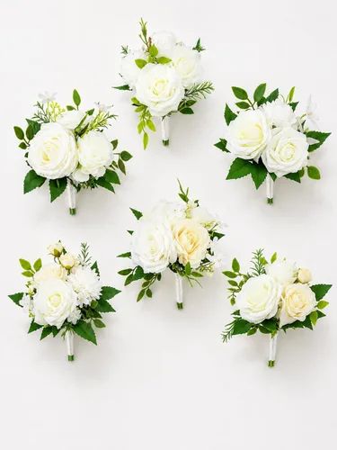 Miniatura 17 de Rinlong 6 centros de mesa de flores surtidos para bodas, mesas de otoño, centro de mesa, ramos de dama de honor de color naranja quemado, estante