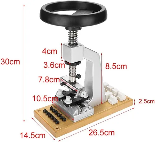 Miniatura 7 de Focket Abridor de caja de reloj, herramienta de reparación de reloj con rosca 5700, herramienta de reparación de reloj de pulsera con 6 troqueles
