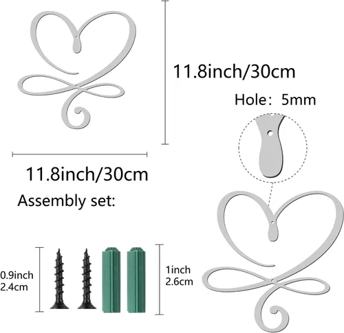 Miniatura 2 de CREATCABIN Arte de pared de metal con corazón infinito, decoración de pared, letreros de pared de hierro para colgar en la pared, escultura de metal