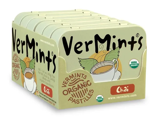 Miniatura 11 de Mentas orgánicas de VerMints, sabor a menta, todo natural, sin OMG, sin nueces, sin gluten, vegano, KSA Kosher, paquete de 6, latas de 1.41 onzas