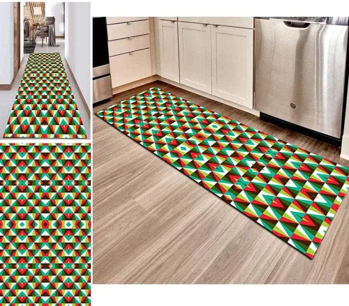 Alfombra de pasillo con diseño contemporáneo, de 35.5 pulgadas x 11 pies, para pasillos, cocina, entrada, vestíbulo, alfombra de pelo bajo, lavable,