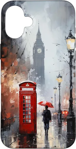 Miniatura 23 de Funda para iPhone 11 Pro Wet London Iconic Red Phone Booth Clocktower Art Cover