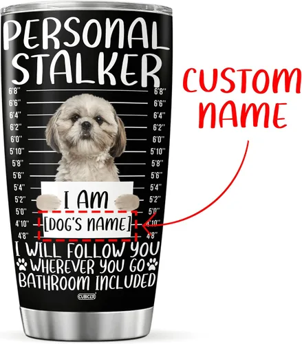 Miniatura 2 de CUBICER Vaso personalizado con diseño de gato americano de pelo corto con tapa, divertidos regalos de Navidad para mujeres, hombres, adultos