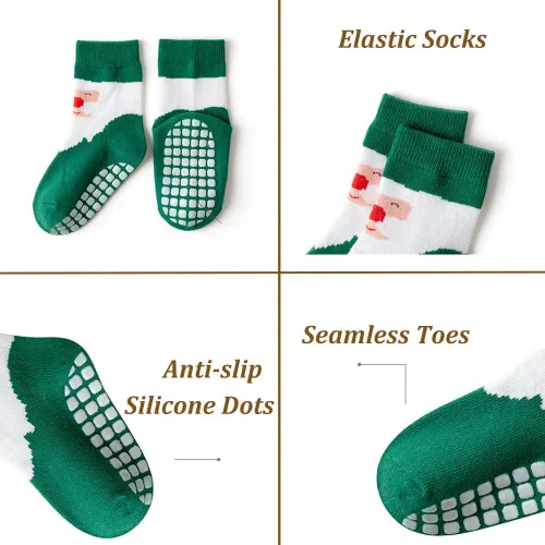 Miniatura 3 de SUITBOY Kids Christmas Socks Toddler Nonslip Grip Christmas Socks Baby Holiday Winter Warm for BoysGirls