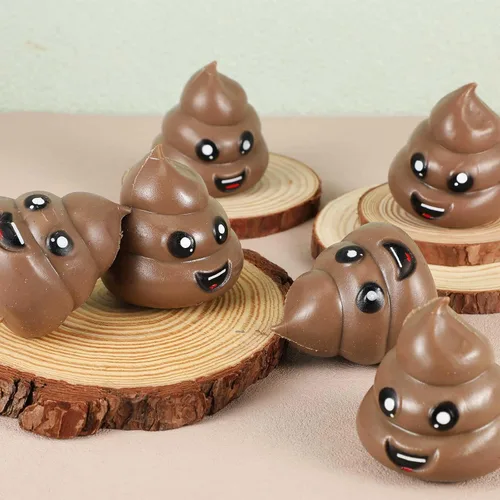 Miniatura 3 de Lenwen - Paquete de 12 bolas antiestrés para excrementos, figuras falsas, juguetes elásticos sensoriales novedosos, juguetes de broma, bola