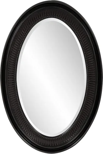 Howard Elliott Ethan - Espejo decorativo ovalado negro para colgar en la pared, marco de resina, espejo de tocador perfecto para decoración del