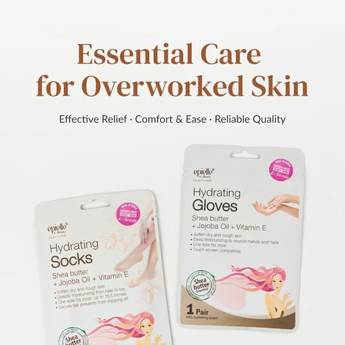 Miniatura 7 de Epielle Máscara Hidratante para Pies 6 Pares, Alivia y Suaviza con Manteca de Karité y Aceite de Jojoba, Calcetines Hidratantes Profundos para Pies
